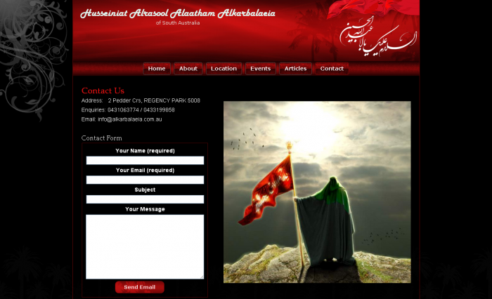Website design for Husseiniat Alrasool Alaatham Alkarbalaeia 