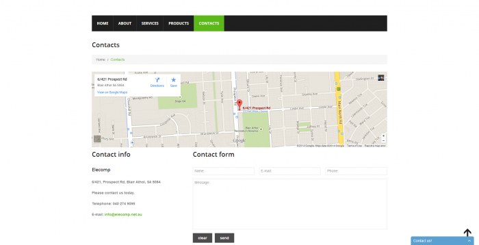 elecomp webdesign - contact page