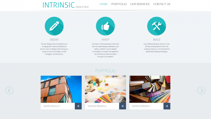 home page portfolio